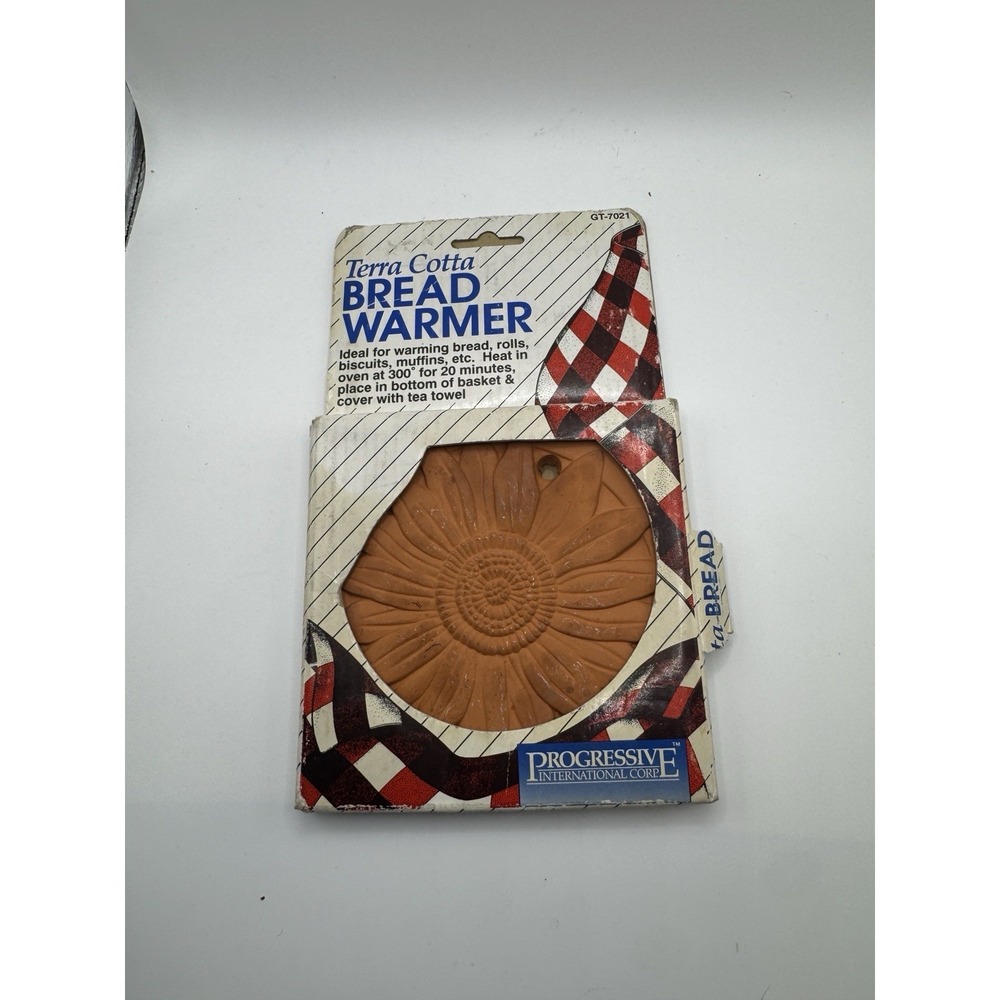 Vintage Terra Cotta Bread Warmer Progressive GT-7021 Flower Design 1994‎ New
